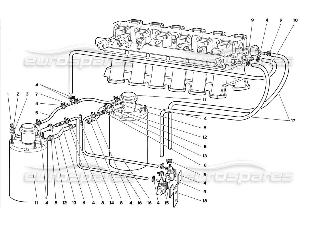 Lamborghini Diablo GT (1999) fuel system Parts Diagram