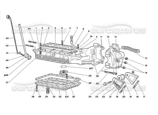 a part diagram from the Lamborghini Diablo parts catalogue