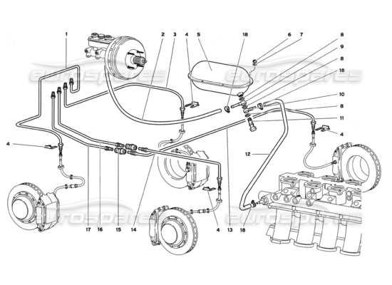 a part diagram from the Lamborghini Diablo parts catalogue