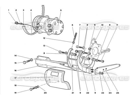 a part diagram from the Lamborghini Diablo parts catalogue