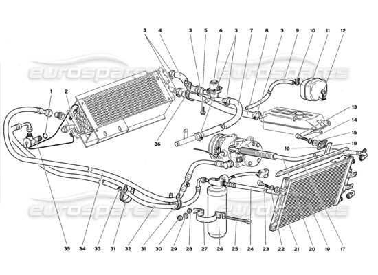 a part diagram from the Lamborghini Diablo parts catalogue