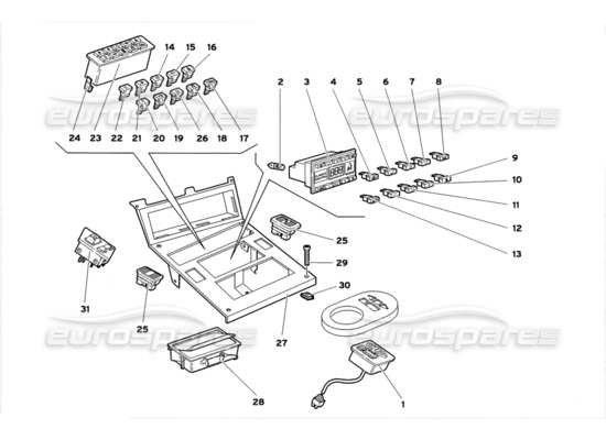 a part diagram from the Lamborghini Diablo parts catalogue