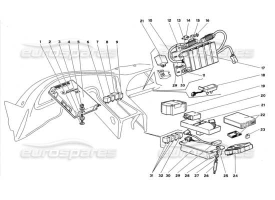 a part diagram from the Lamborghini Diablo parts catalogue