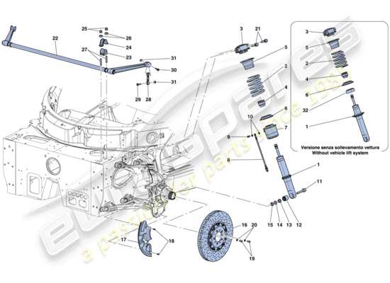 a part diagram from the Ferrari LaFerrari parts catalogue