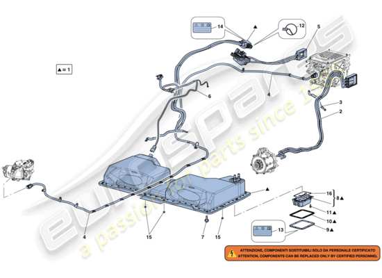 a part diagram from the Ferrari LaFerrari parts catalogue