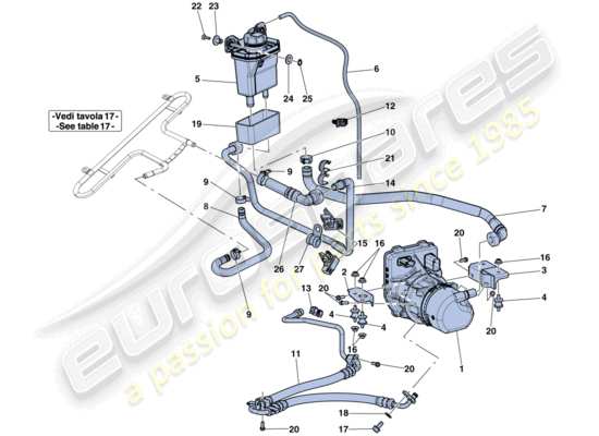 a part diagram from the Ferrari LaFerrari parts catalogue