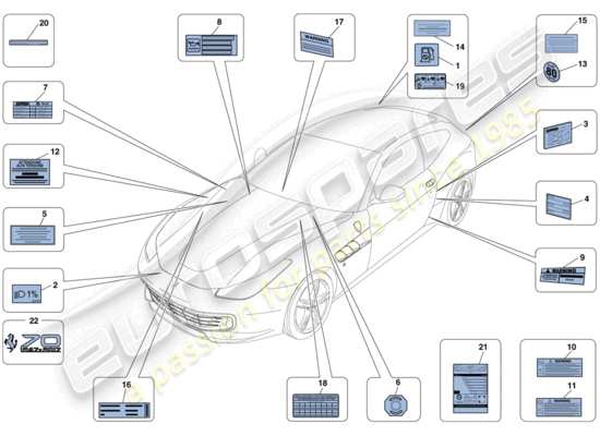 a part diagram from the Ferrari GTC4 parts catalogue