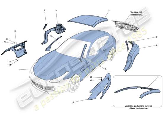 a part diagram from the Ferrari GTC4 parts catalogue