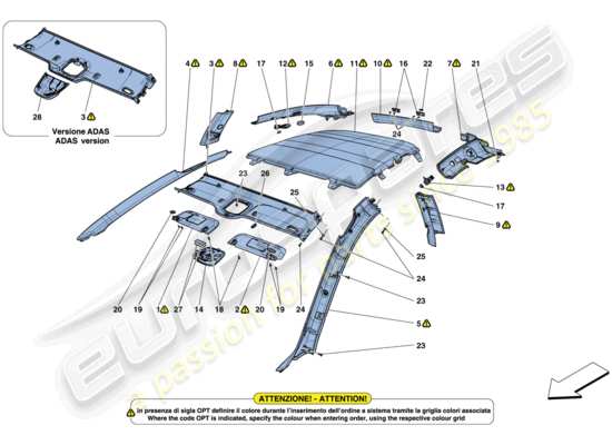 a part diagram from the Ferrari GTC4 parts catalogue