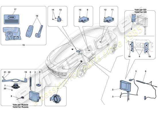 a part diagram from the Ferrari GTC4 parts catalogue