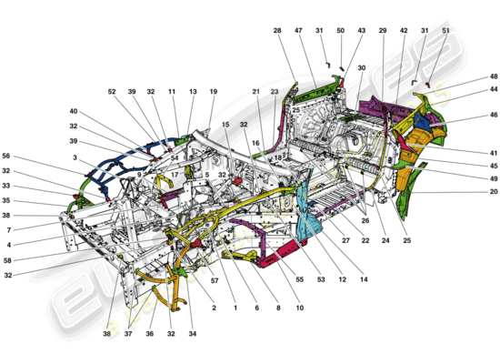 a part diagram from the Ferrari GTC4 parts catalogue