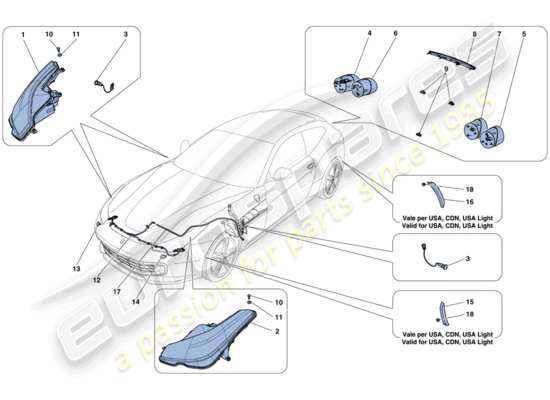 a part diagram from the Ferrari GTC4 parts catalogue