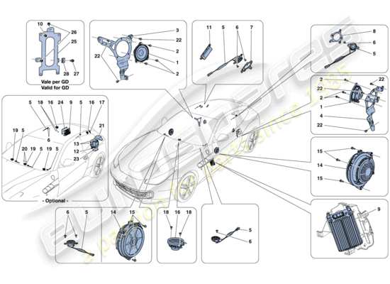 a part diagram from the Ferrari GTC4 parts catalogue