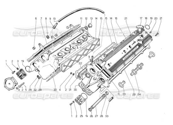 a part diagram from the Lamborghini Jalpa parts catalogue