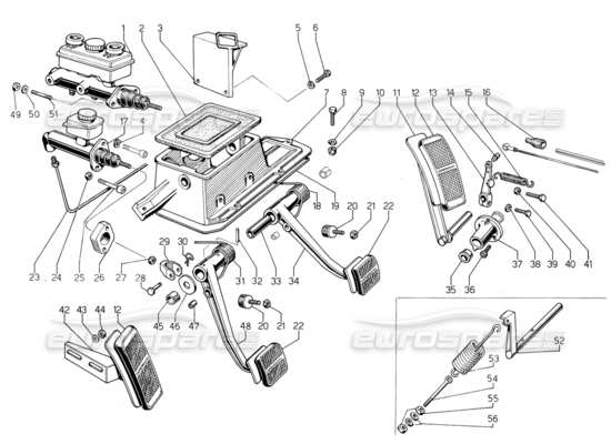 a part diagram from the Lamborghini Jalpa parts catalogue