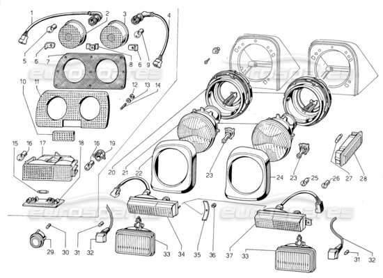 a part diagram from the Lamborghini Jalpa parts catalogue