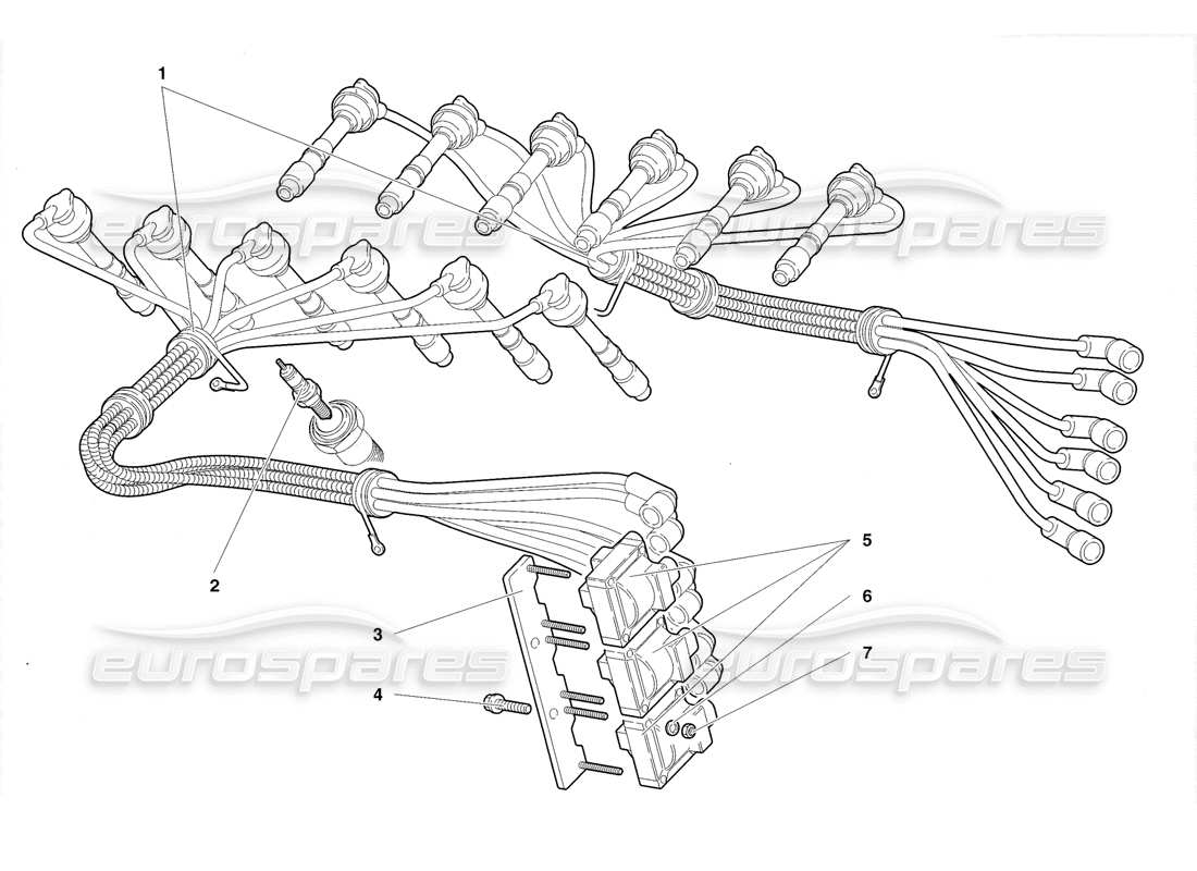 Lamborghini Diablo Roadster (1998) Electrical Components Parts Diagram