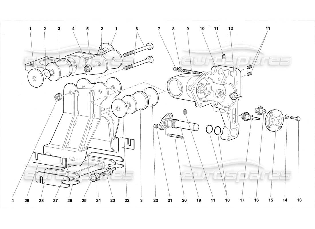 Lamborghini Diablo Roadster (1998) Gearbox Oil Pump Parts Diagram