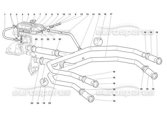 a part diagram from the Lamborghini Diablo parts catalogue