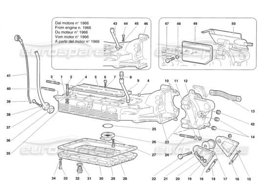 a part diagram from the Lamborghini Diablo parts catalogue