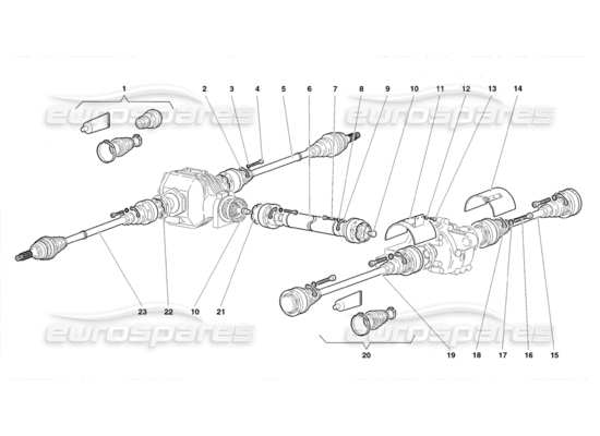 a part diagram from the Lamborghini Diablo parts catalogue