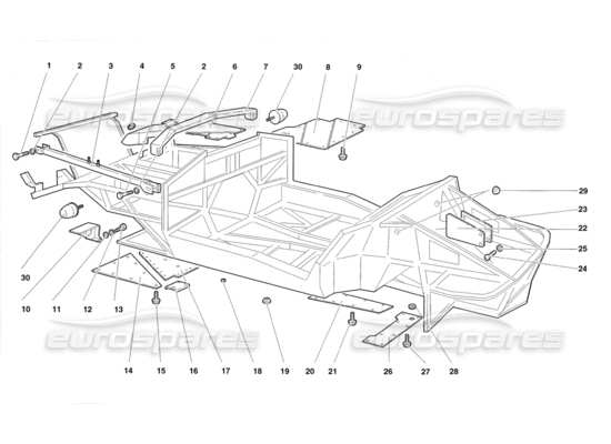 a part diagram from the Lamborghini Diablo parts catalogue