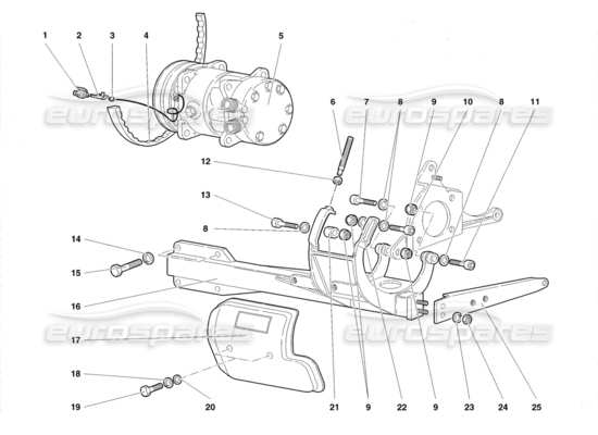 a part diagram from the Lamborghini Diablo parts catalogue