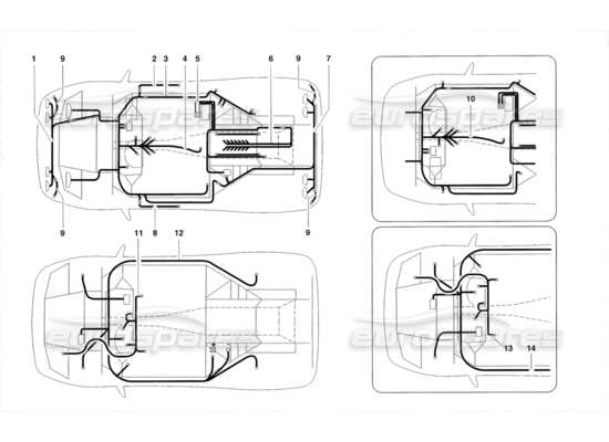 a part diagram from the Lamborghini Diablo parts catalogue