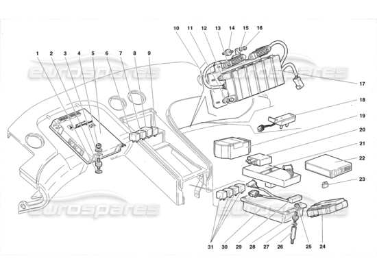 a part diagram from the Lamborghini Diablo parts catalogue