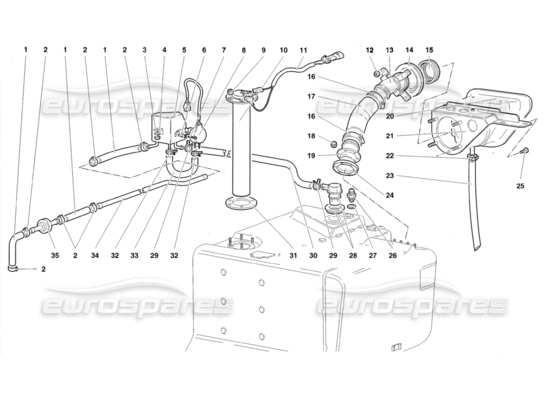 a part diagram from the Lamborghini Diablo parts catalogue