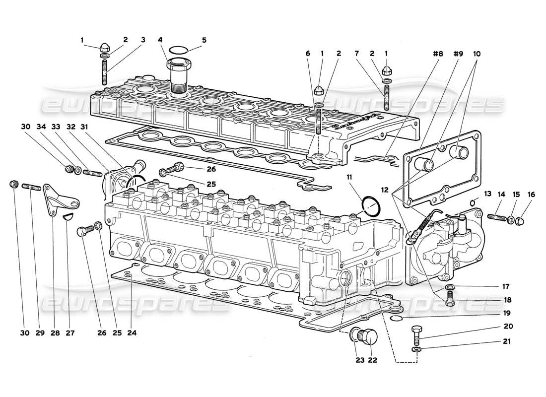 Lamborghini Diablo 6.0 (2001) accessories for right cylinder head Parts Diagram