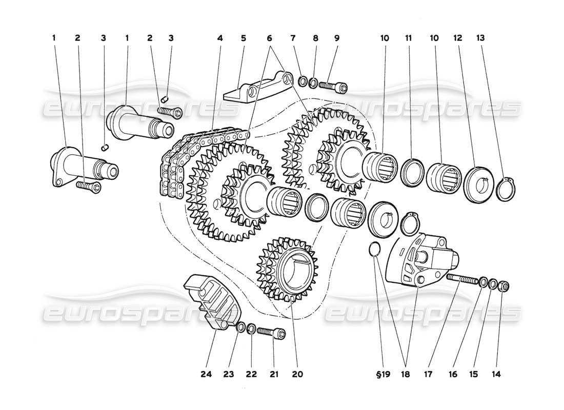 Lamborghini Diablo 6.0 (2001) timing system Parts Diagram