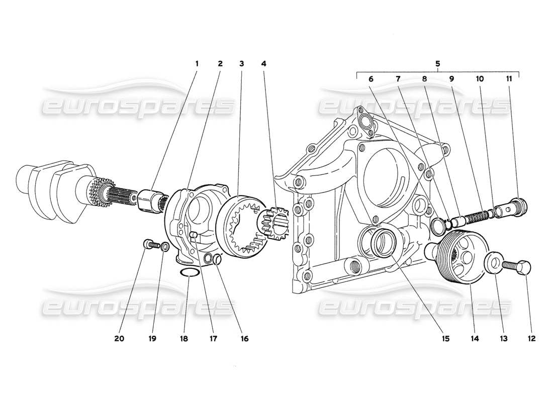 Lamborghini Diablo 6.0 (2001) Engine Oil Pump Parts Diagram