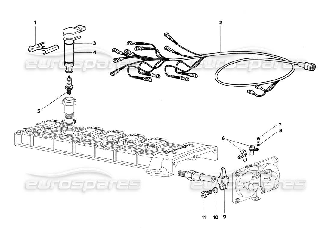 Lamborghini Diablo 6.0 (2001) Phase Sensors and Electrical Components Parts Diagram