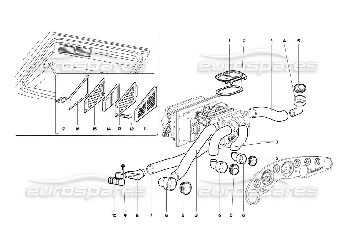 Lamborghini Diablo 6.0 (2001) Climate Control Parts Diagram