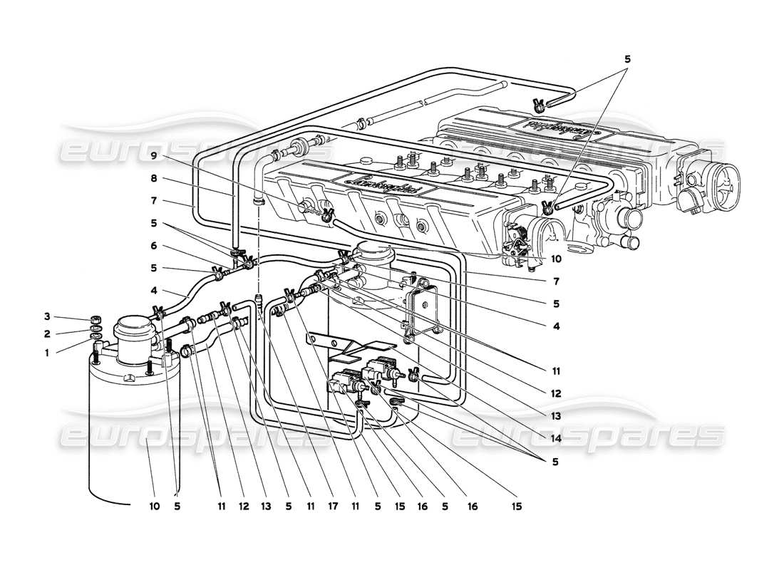 Lamborghini Diablo 6.0 (2001) fuel system Parts Diagram