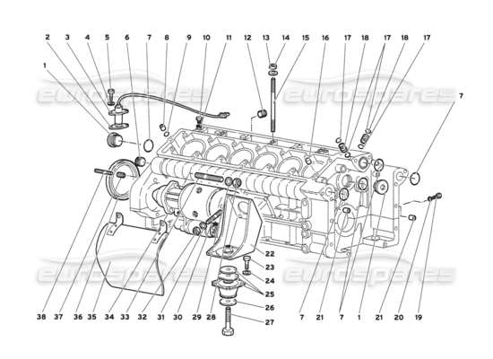 a part diagram from the Lamborghini Diablo parts catalogue