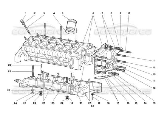 a part diagram from the Lamborghini Diablo parts catalogue