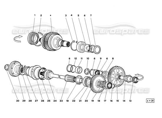 a part diagram from the Lamborghini Diablo parts catalogue