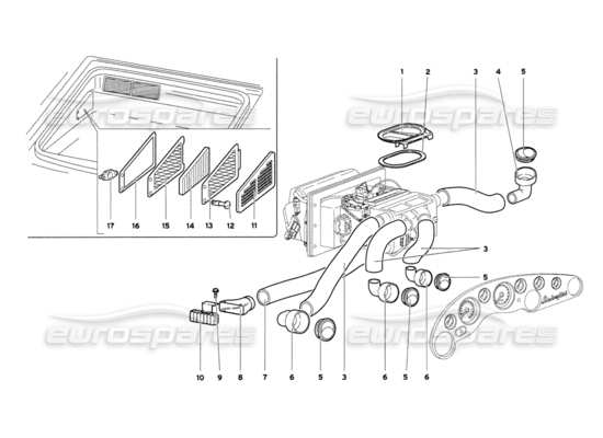 a part diagram from the Lamborghini Diablo parts catalogue