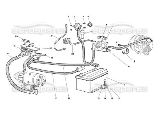 a part diagram from the Lamborghini Diablo parts catalogue