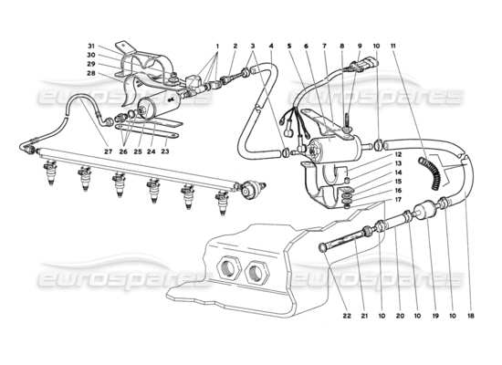 a part diagram from the Lamborghini Diablo parts catalogue