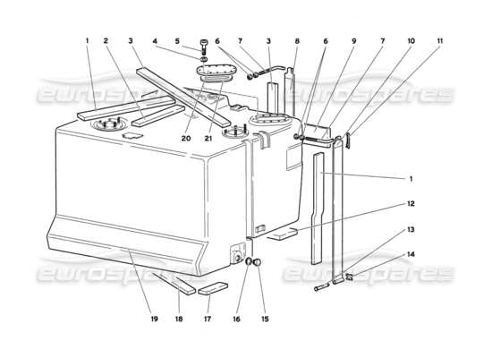 a part diagram from the Lamborghini Diablo parts catalogue