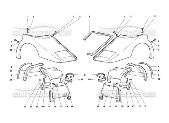 a part diagram from the Lamborghini Diablo parts catalogue