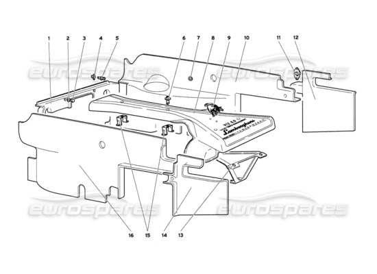 a part diagram from the Lamborghini Diablo parts catalogue