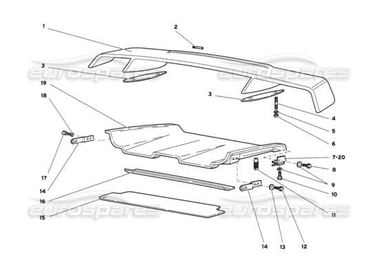 a part diagram from the Lamborghini Diablo parts catalogue