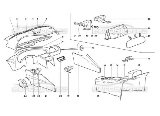 a part diagram from the Lamborghini Diablo parts catalogue