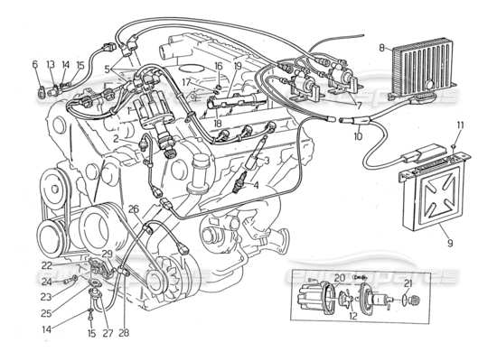 a part diagram from the Maserati Biturbo (1983-1995) parts catalogue