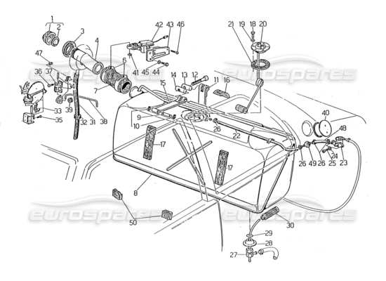 a part diagram from the Maserati Biturbo (1983-1995) parts catalogue