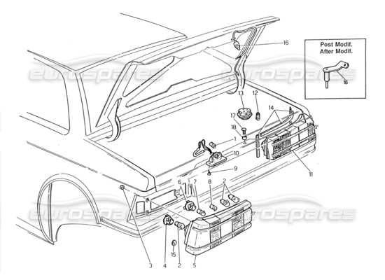 a part diagram from the Maserati Biturbo (1983-1995) parts catalogue